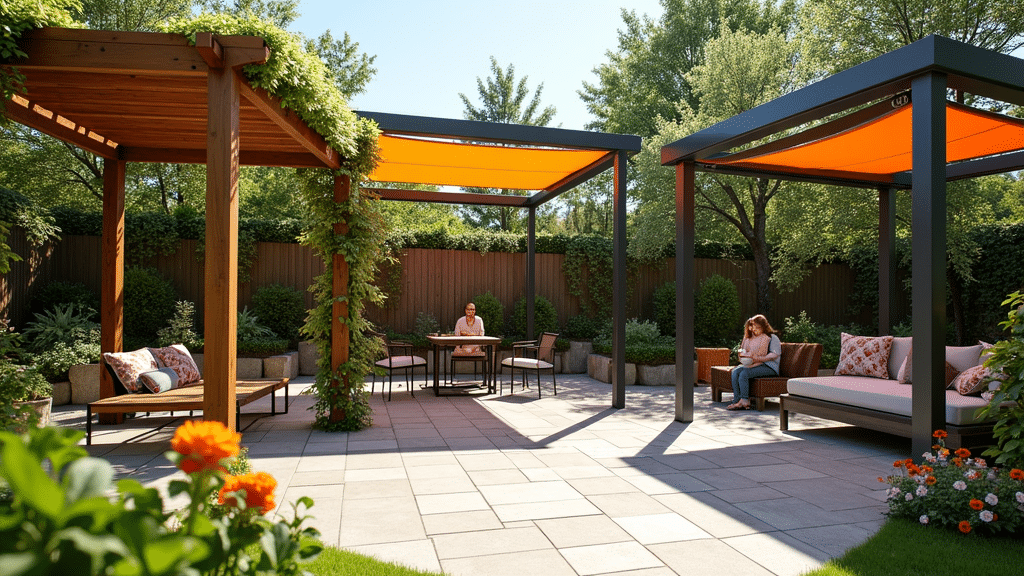 Different styles and materials for pergolas